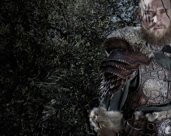 Larp viking armor. Leather armor for a celtic, barbarian, pagan or medieval cosplay