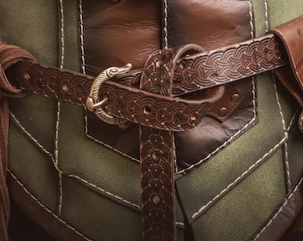 Celtic Leather Belt: Viking Renaissance Larp Cosplay Costume