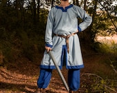 Set viking tunic and viking pants. Medieval clothing viking or slavic tunic for larp