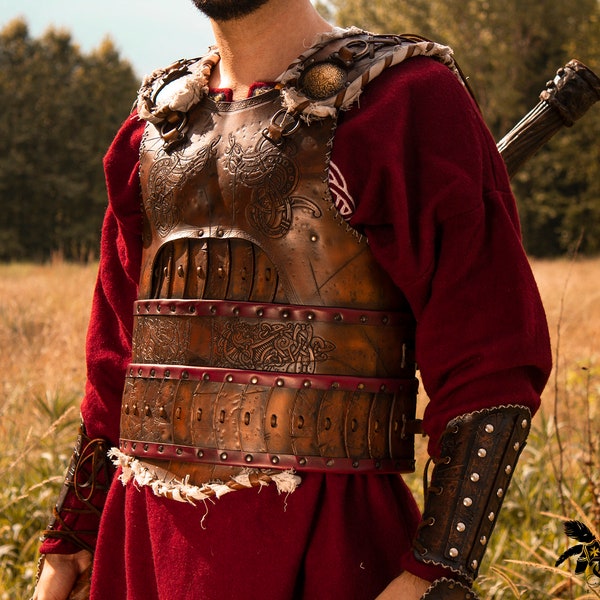 Viking armor. Leather armor for halloween, viking costume, cosplay or larp