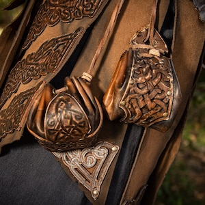 Wikinger Larp Tasche. Zwei Ledertaschen im nordischen Stil. Gürteltasche aus Leder
