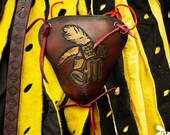 Personalized leather codpiece.  Medieval armor piece for larp