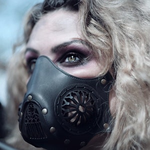 Leather Mask Post Apocalyptic Steampunk Cyberpunk Leather in Color ...