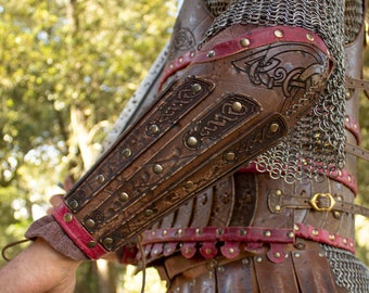 LARP Leather bracers, viking armor, varangian inspired fantasy armor