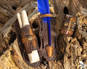 Magic leather calligraphy set for a witch or wizard