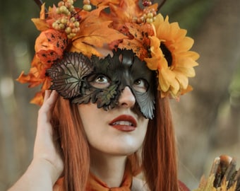 Samhain Masquerade mask for Halloween costume. Fairy mask, witch or nymph