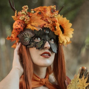 Samhain Masquerade mask for Halloween costume. Fairy mask, witch or nymph image 1