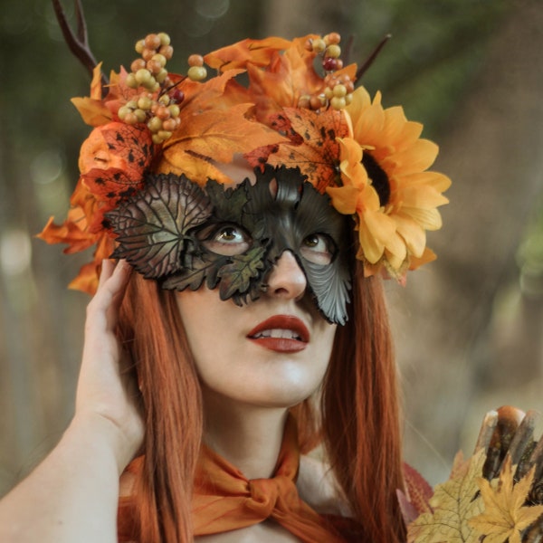 Samhain Masquerade mask for Halloween costume. Fairy mask, witch or nymph