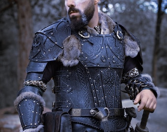 Viking armor. Black fantasy armor inspired by the god baldur