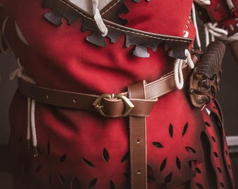 Handgefertigter Leder-Mittelalter-Gürtel: Larp Cosplay Reenactment Accessoire