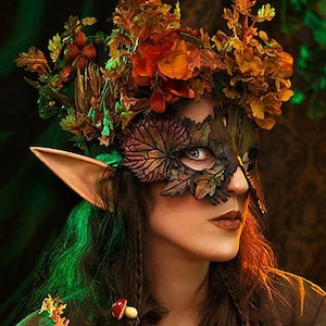Samhain Masquerade mask for Halloween costume. Fairy mask, witch or nymph image 4