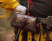 Medieval larp Bag. PREMIUM red belt pouch for Cosplay, costume, steampunk or reenactment