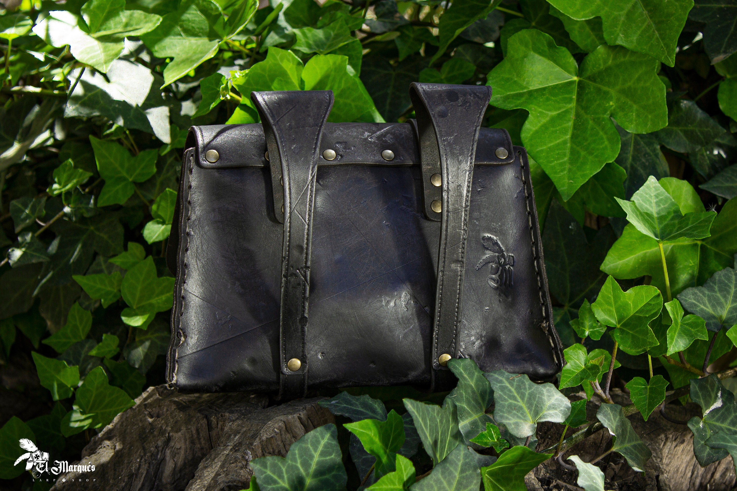 Mittelalterliche Wikinger Gürteltasche Aus Kunstleder – 9,5 X 18 Cm, Mit Druck, Zugband, Für LARP, Cosplay & Alltag