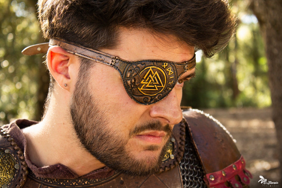 Viking Leather Eye Patch Odinn Inspired Etsy