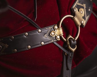 Cintura In Pelle Medievale Per Uomo - Lunga 160 Cm, Larga 3.5 Cm, Costume Rinascimentale E Vichingo