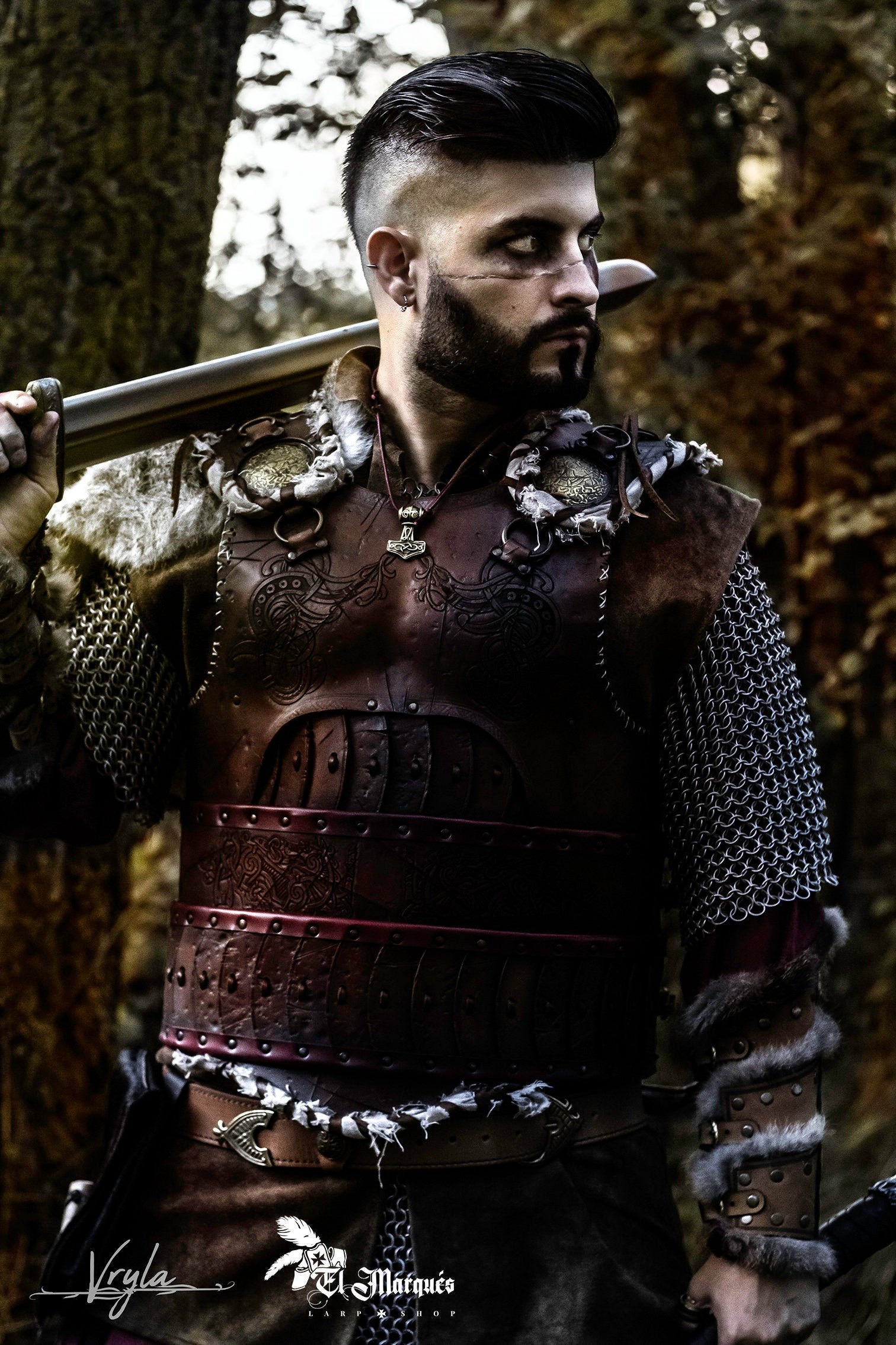 Viking Armor. Leather Armor for Halloween, Viking Costume, Cosplay