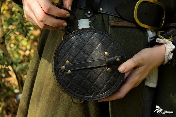 Larp Medieval Leather Black Canteen Perfect Accessory for - Etsy