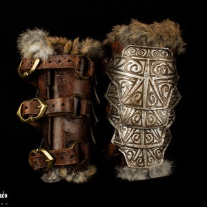 Viking bracer, Skyrim armor Larp style norse. Bracers for a cosplay or larp. image 6