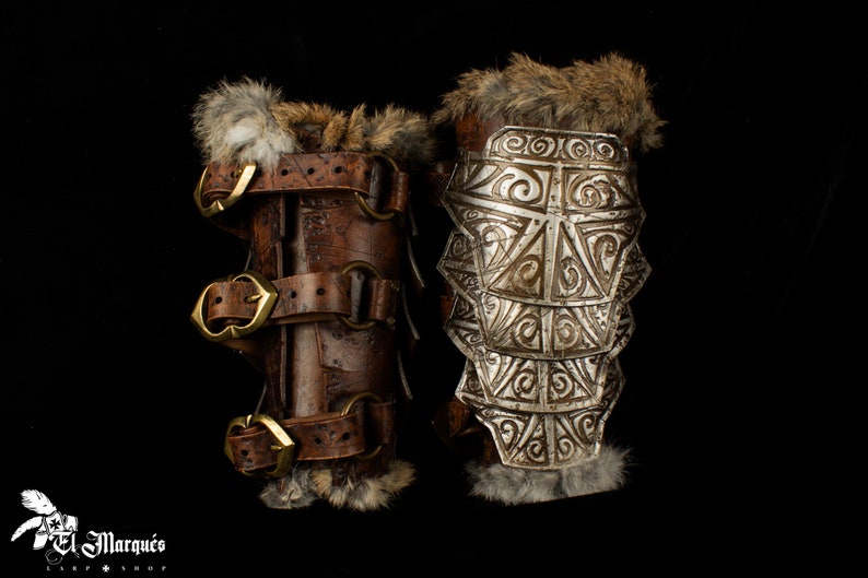 Viking bracer, Skyrim armor Larp style norse. Bracers for a cosplay or larp. image 6