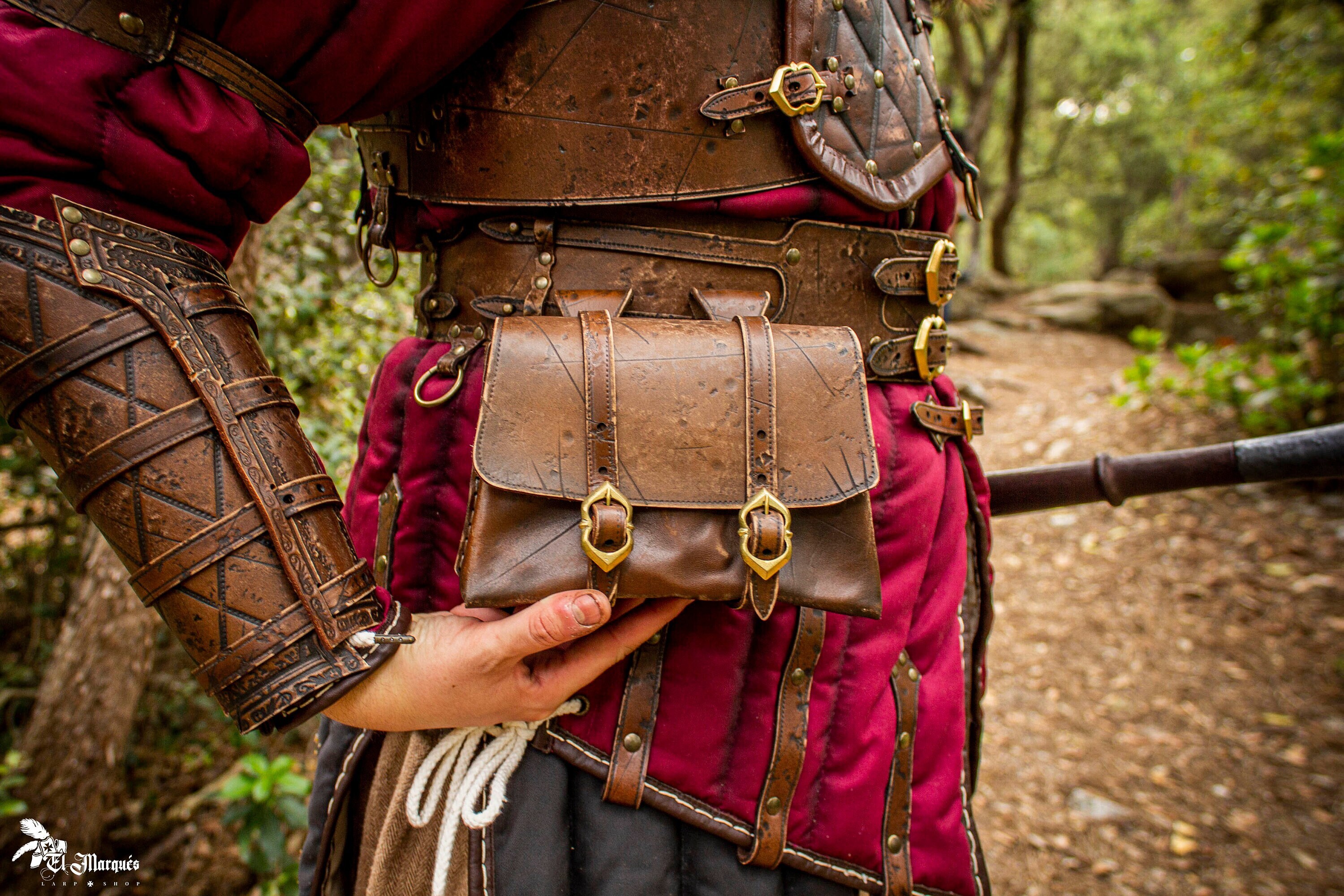 Szco Medieval Simple Brown Leather Belt Pouch Bag – SCA, LARP, Renaissance, Cosplay