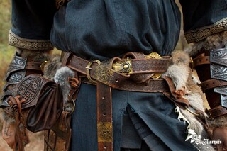 Set Cintura Vichinga In Pelle + Marsupio Rinascimentale – Accessori Cosplay Medievali Per Uomo E Donna