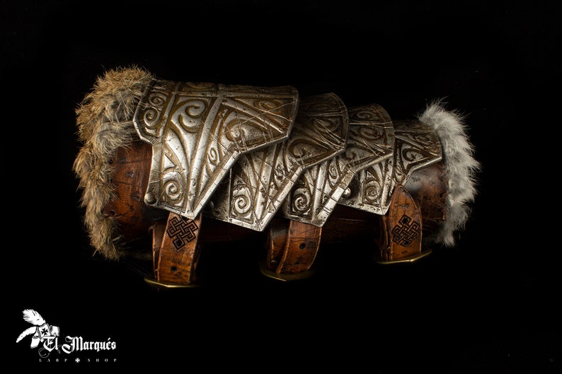 Viking bracer, Skyrim armor Larp style norse. Bracers for a cosplay or larp. image 7