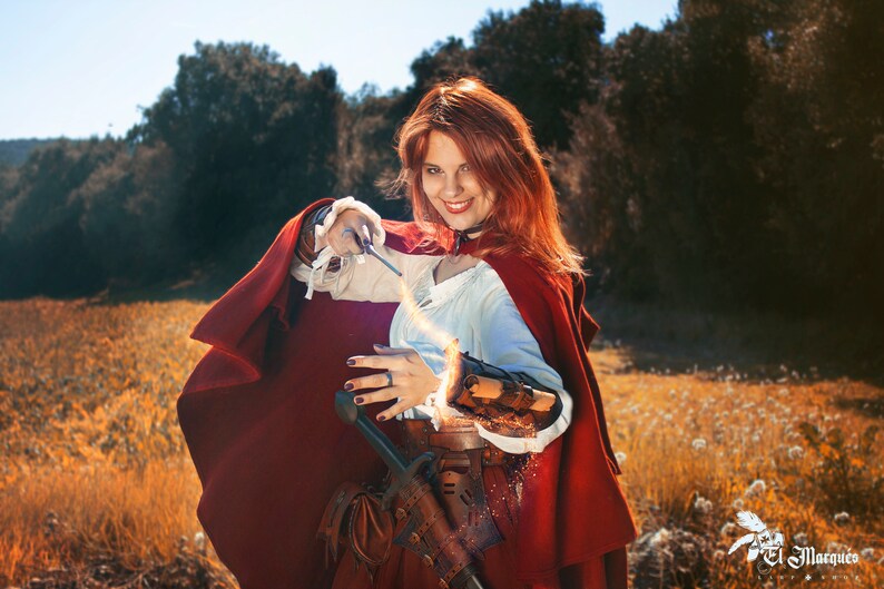 Portapergaminos de cuero marrón para larp. Brujas, magos o alquimistas arcanos imagen 5