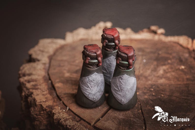Handmade Larp Potion Bottle: Alchemical Spell, Mage Accessory Three