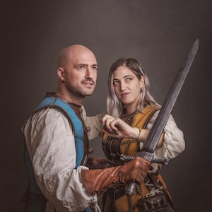 Pocimero de cuero marrón con portapergaminos para larp alquimista, kit de bruja o cosplay mágico imagen 6