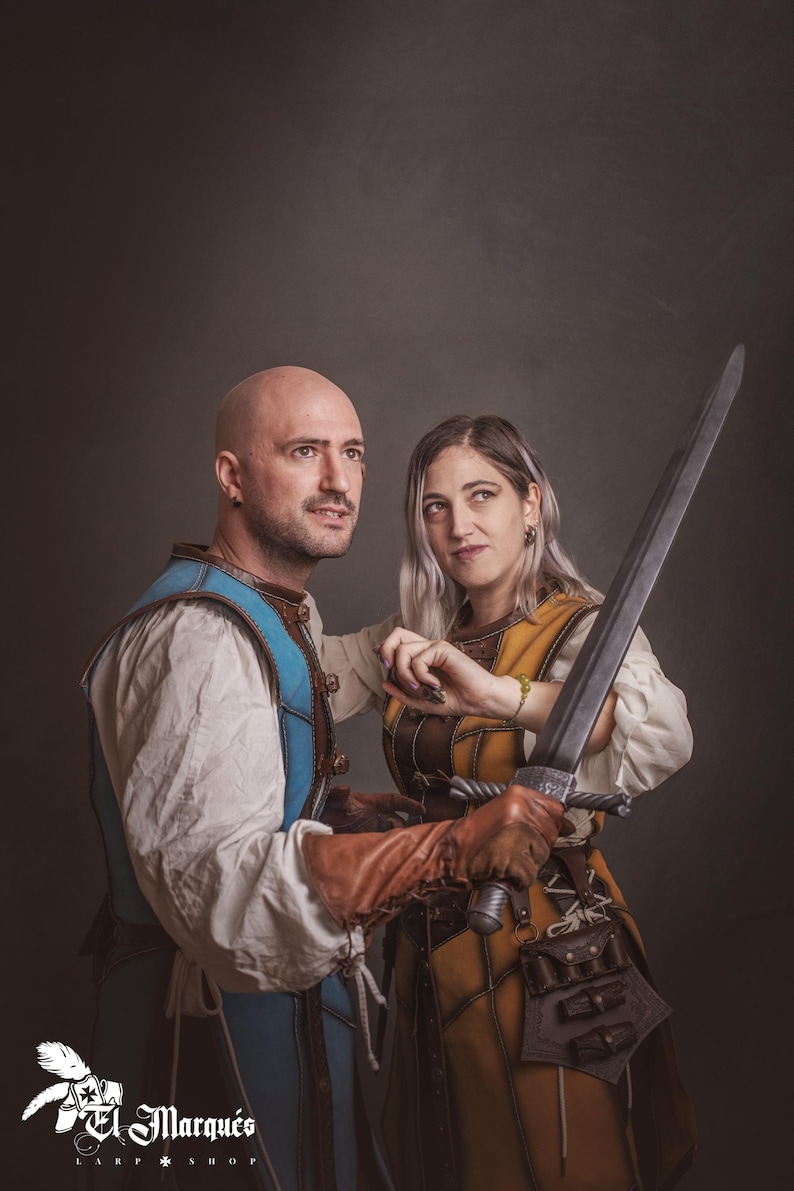 Pocimero de cuero marrón con portapergaminos para larp alquimista, kit de bruja o cosplay mágico imagen 6