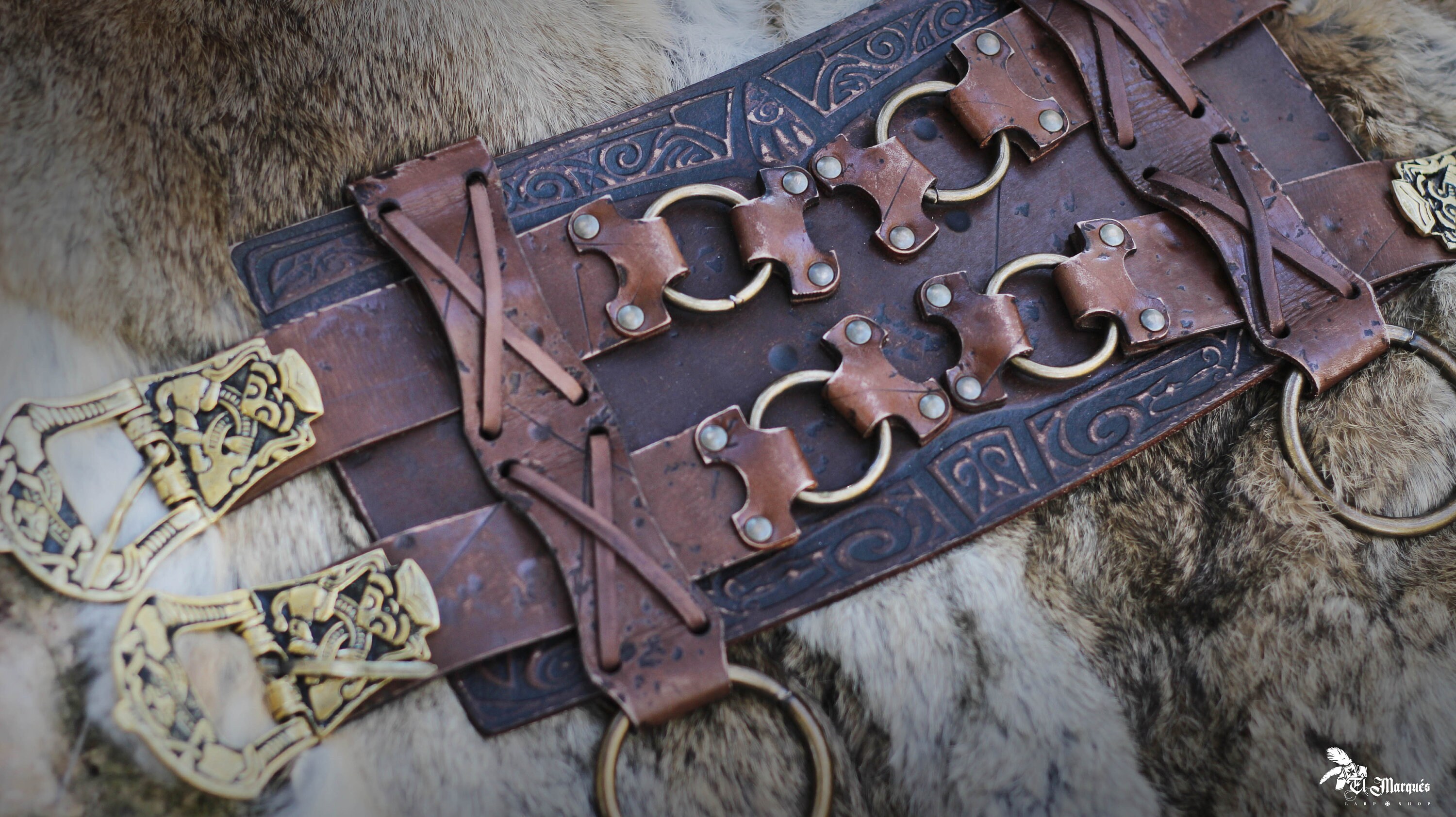 Cintura Larga Vichinga In Ecopelle Con Fibbia Medievale, Corsetto Per Costumi LARP E Cosplay, Regolabile 97-132cm
