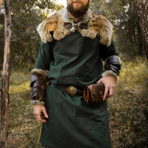 Viking cloak for viking costume. Rabbit fur cloak image 10