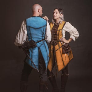 Pocimero de cuero marrón con portapergaminos para larp alquimista, kit de bruja o cosplay mágico imagen 5