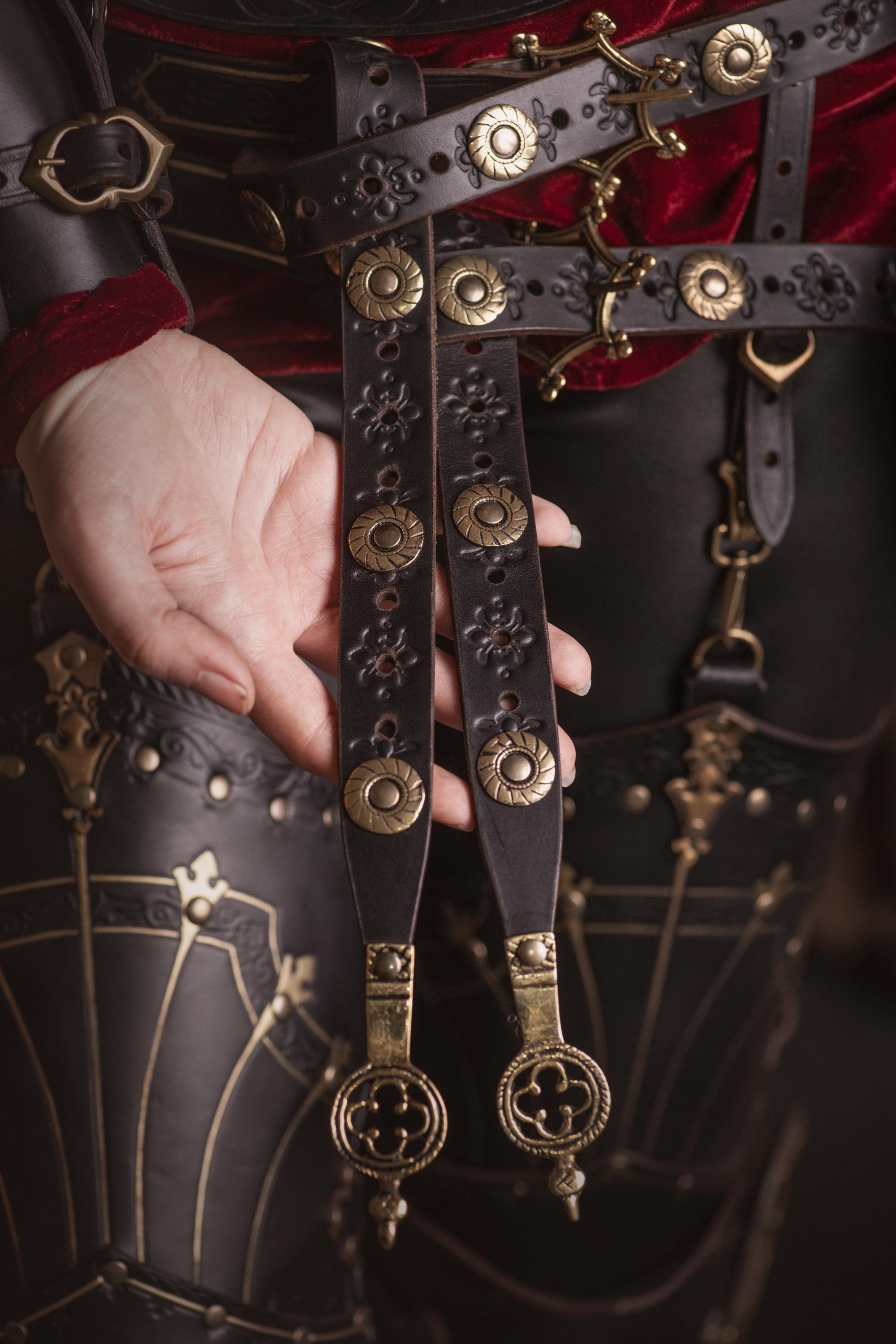 Vikings cintura larga in pelle PU medievale Larp Costume uomo donna SCA va armatura corsetto cintura pesante celtico Halloween rilievo adulto  200000532