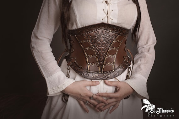 LEACOOLKEY Renaissance Corset Tops For Women Vintage Lace Corset Overbust With Bone Support As Bustier Bodice For Halloween Costumes, Black, Large