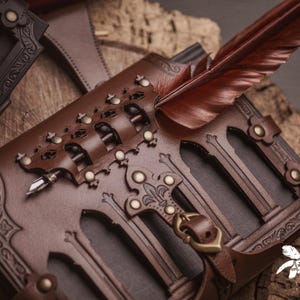 Läderbokhållare för bälte: Renaissance Fair LAIV Spellbook Case Brun