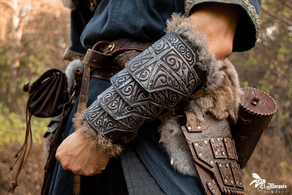 Buy Viking Bracer, Skyrim Armor Larp Style Norse. Bracers for a Cosplay or  Larp. Online in India 