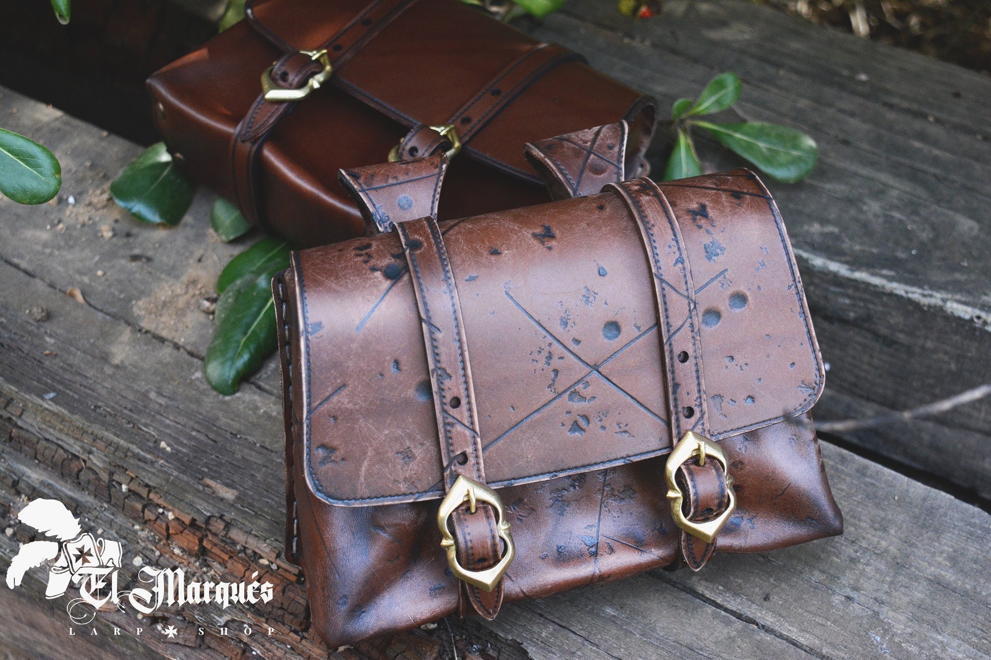 Brown Leather Pouch - HW-701160 - LARP Distribution