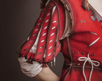 Mangas de cuero rasgadas de lansquenetes. Mangas abullonadas de cuero para disfraces renacentistas, ideales para ferias renacentistas, LARP y cosplay histórico.