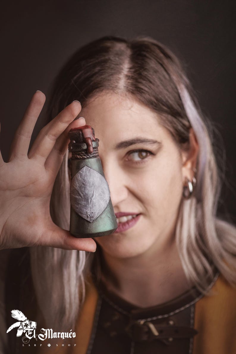 Handmade Larp Potion Bottle: Alchemical Spell, Mage Accessory image 2