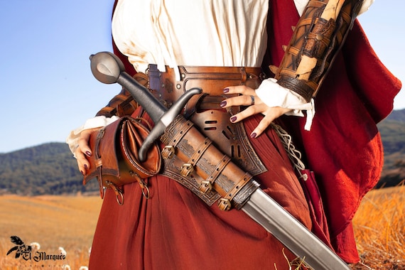 Brown Leather Medieval Scabbard Sword Scabbard For Larp Or Etsy
