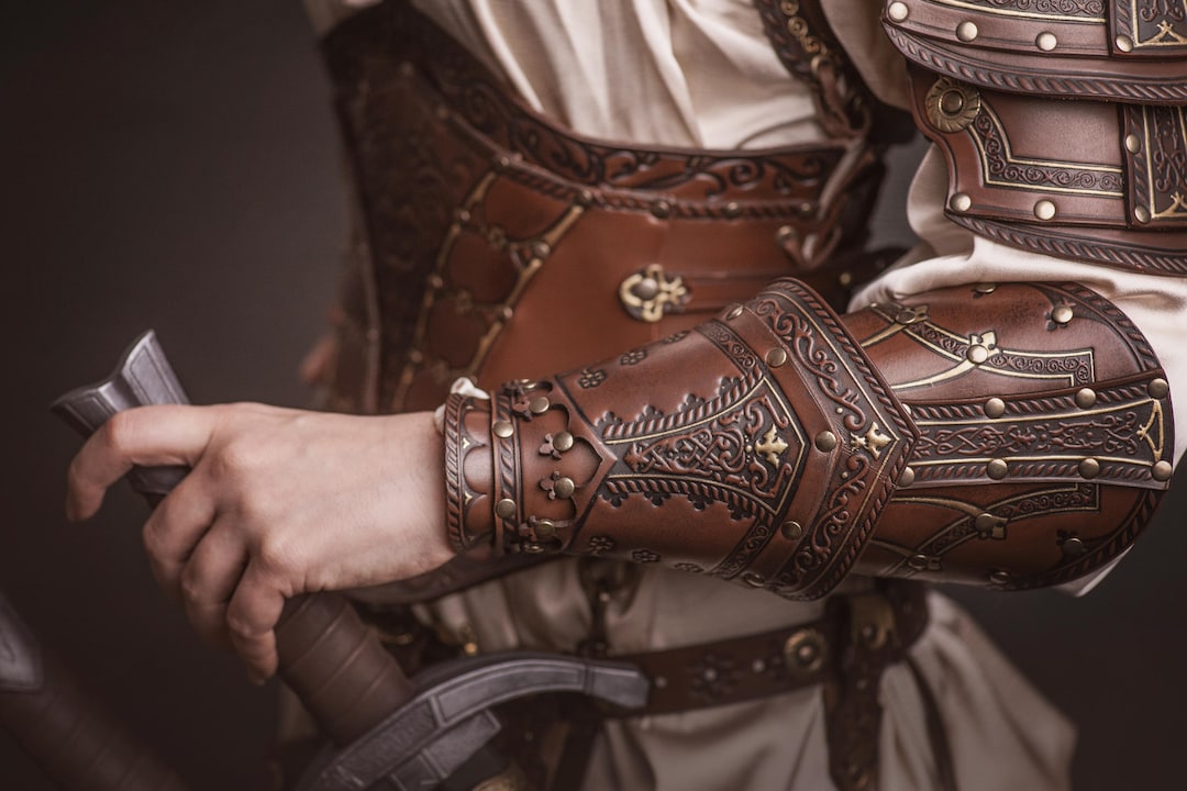 Leather Bracers for Renaissance Fair. LARP Knight Arm Armor. Leather Arm Bracers for Medieval Armor - Etsy