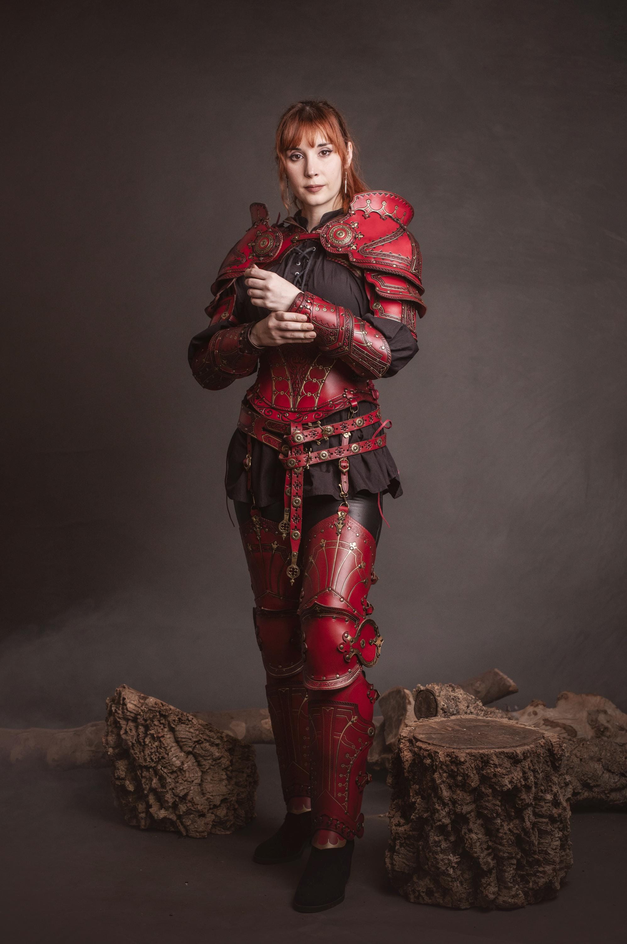 Complete Renaissance Red Leather Armor Set. Full Knight Armor for LARP ...