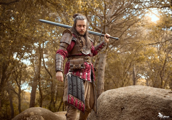 FULL SET Witcher Amor. Fantasy Armor, Leathr Armor With Gambeson