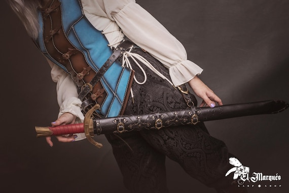 LARP衣装用の茶色の革製中世ベルト剣鞘 - Etsy 日本