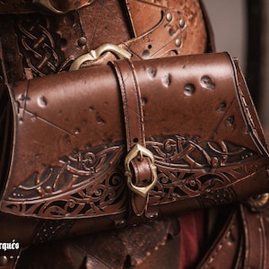 Leather Belt Pouch: Viking Renaissance Fair LARP Waist Bag