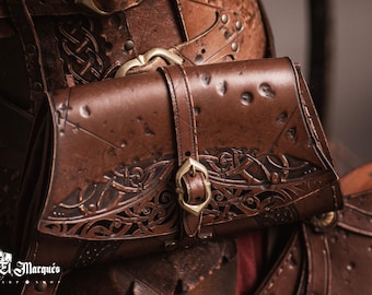 Bolsa de cuero para cinturón: Riñonera vikinga renacentista LARP