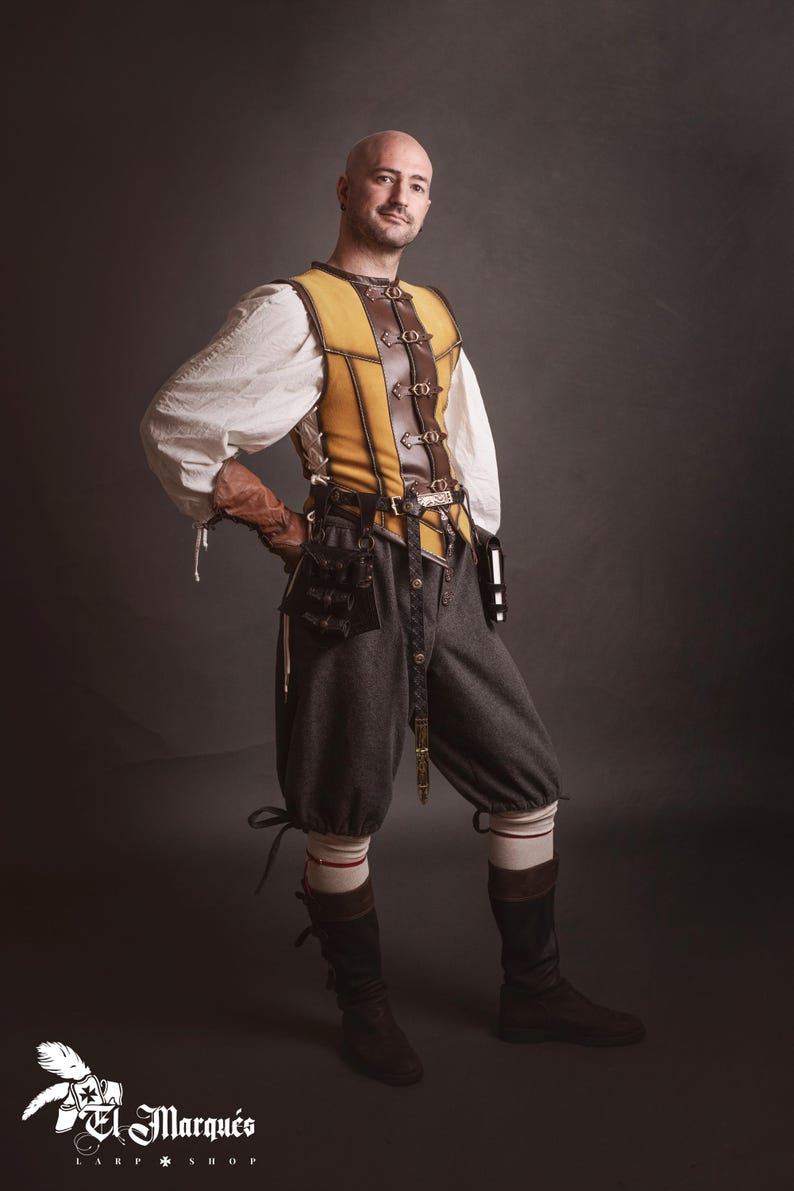 Pocimero de cuero marrón con portapergaminos para larp alquimista, kit de bruja o cosplay mágico imagen 15