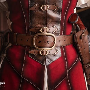 Larp belt for pirate costume, cowboys, steampunk or Western with pirate holster