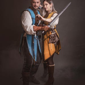 Pocimero de cuero marrón con portapergaminos para larp alquimista, kit de bruja o cosplay mágico imagen 4